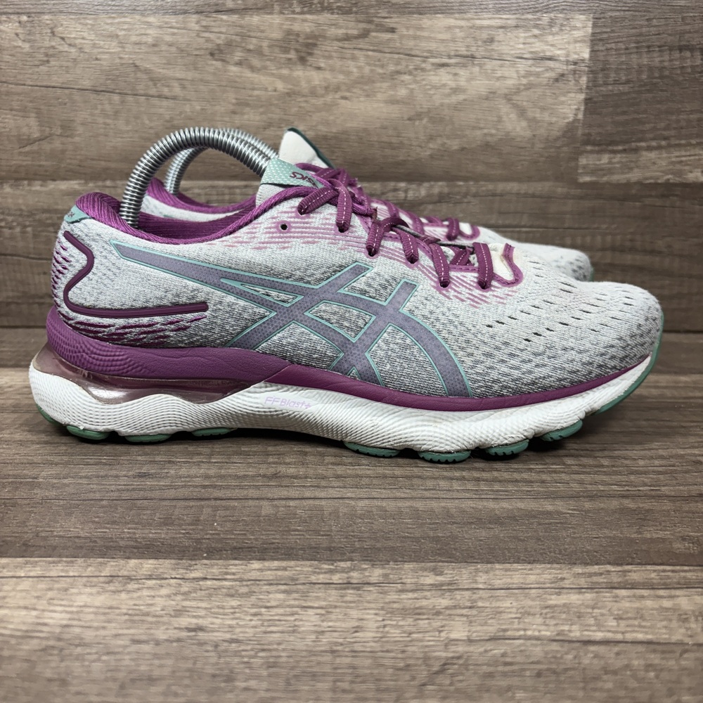 Asics Gel-Nimbus 24 Gray Purple Womens US Size 10 EUR 42 1012B340 Running Shoes